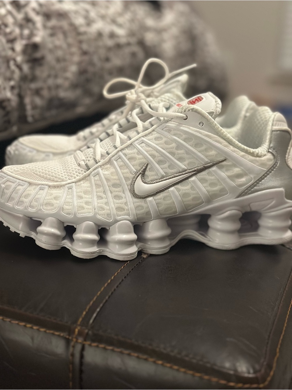 Nike White/Silver Shox Runners
